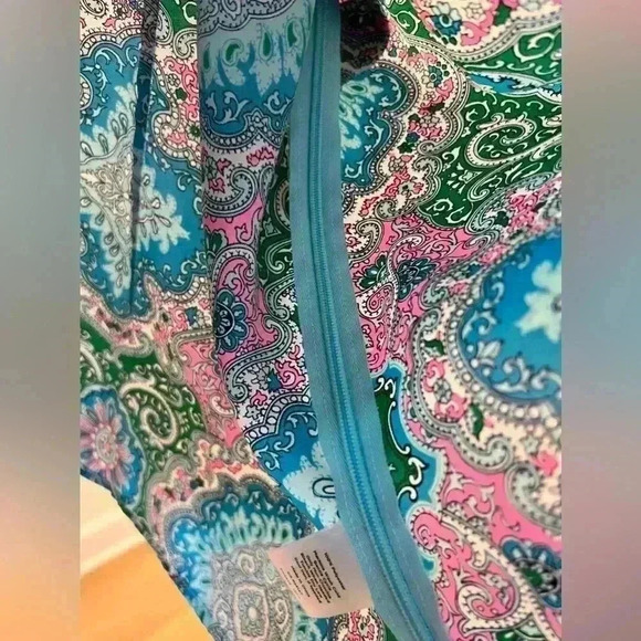 Talbots Women's 3X Multicolor Paisley Blouse Boat Neck Short Sleeve - Picture 10 of 11